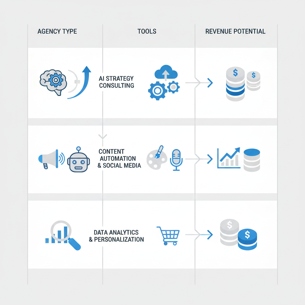 Side-by-Side Comparison: Agency Type vs. Tools vs. Revenue Potential